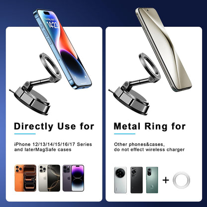 for Magsafe Car Phone Holder Mount Phone Mount for Car Windshield Dashboard Air Vent Universal Hands Free Automobile Cell Phone Holder Fit for Iphone Smartphone Camera Mounts