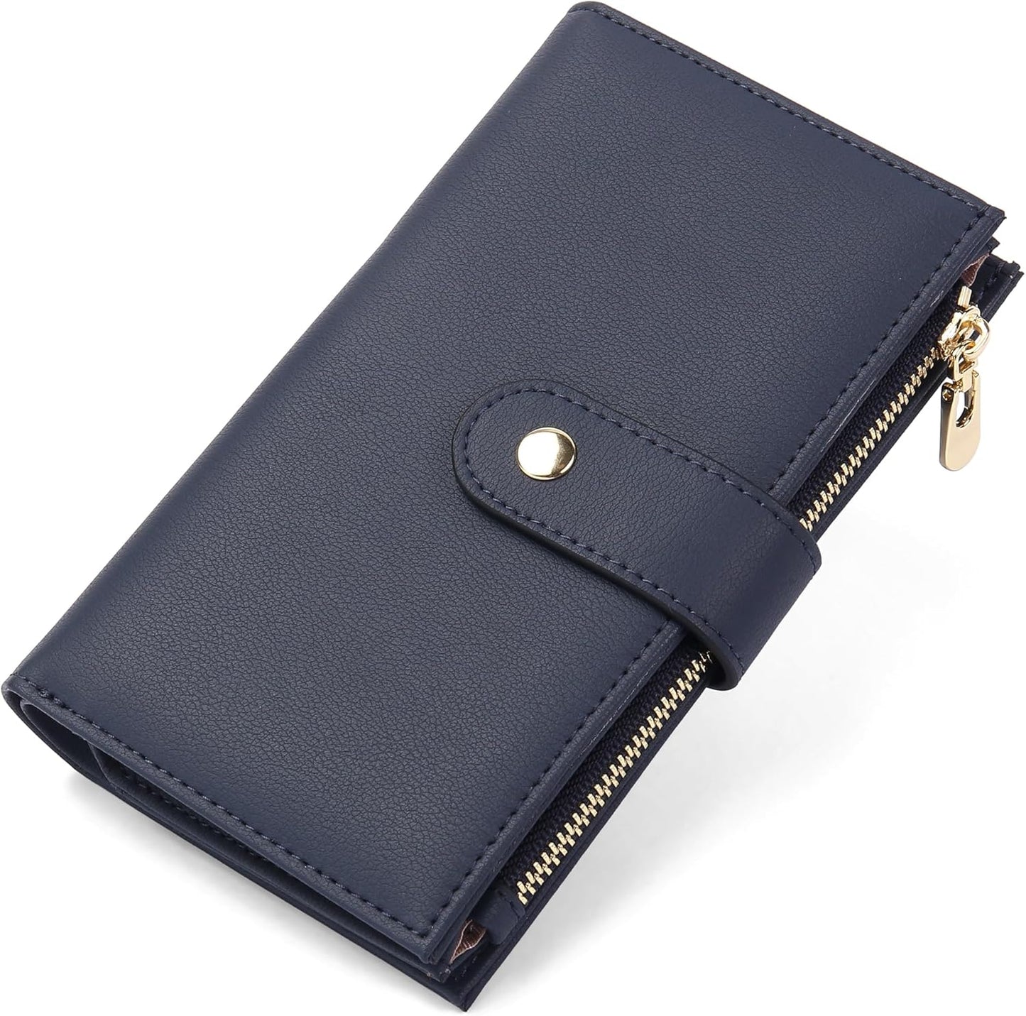 Wallet for Women RFID Blocking Leather Trifold Clutch Wallet Credit Card Holder Ladies Travel Wallet Purse with Pen Holder