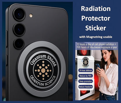 360° Adjustable Vacuum Magnetic Phone Holder, Airgrip - Magnetic Vacuum Phone Holder for Car, Vacuum Suction Magnetic Mount, Gym/Truck/Boat/Shower for Iphone & Android with Radiation Protector Sticker