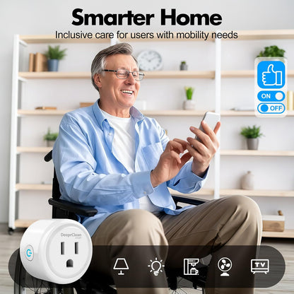 Mini Smart Plugs That Work with Alexa, Wifi Socket Compatible with Google Assistant, App Controlled Outlet with Timer & Schedule, 2.4Ghz Wi-Fi Only Wireless Plugs Outlet for Smart Home Life