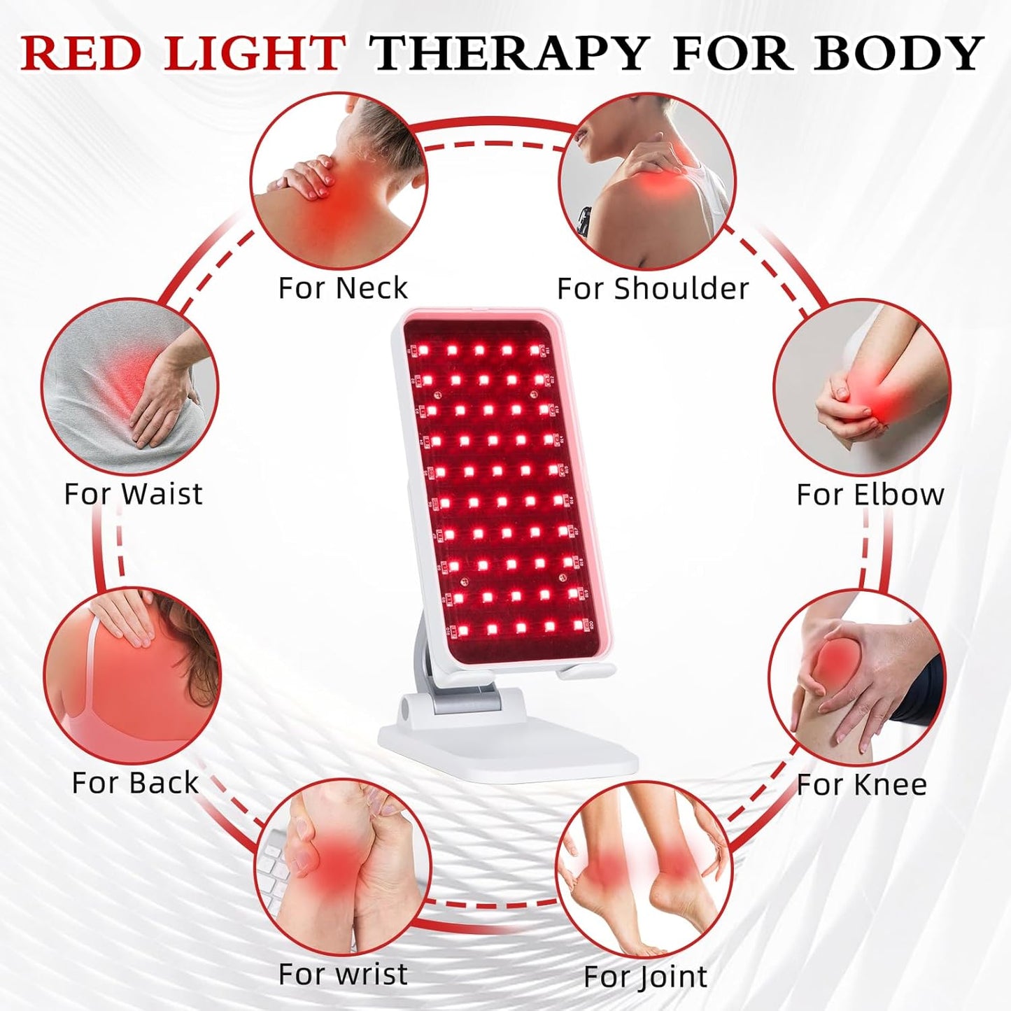 Red Light Therapy, Handheld Red Light Therapy for Face with Adjustable Stand, 660Nm & 850Nm Infrared Red Light Therapy Device at Home and Office Use