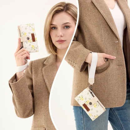 X Wrangler Small Wallet Women, Wristlet Rfid Blocking Wallets Large Capacity Bifold Wallet with Coin Pocket