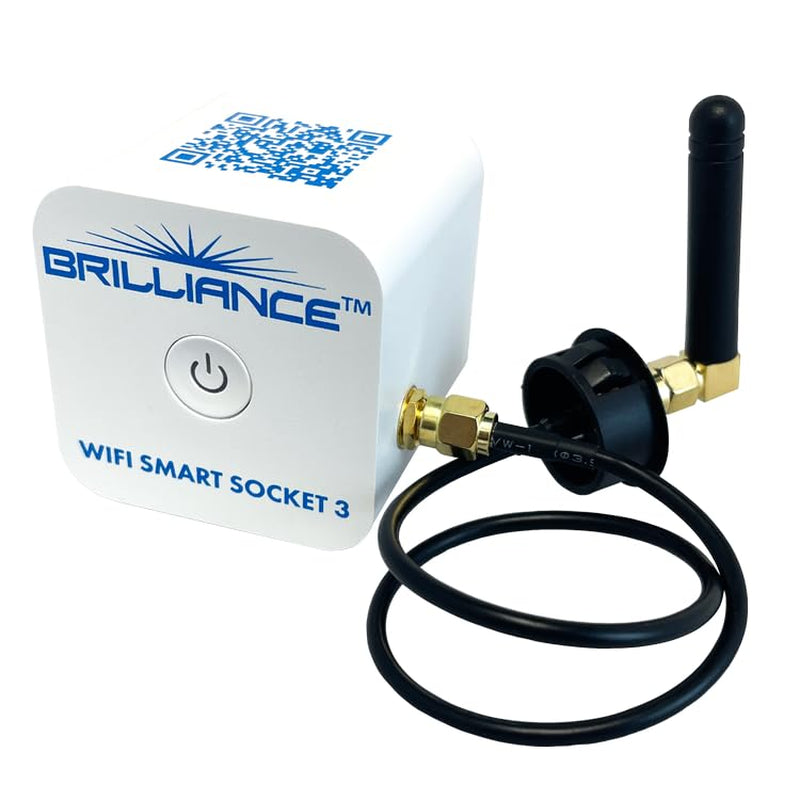 Brilliance Wifi-Smart-Socket-3 LED Wifi Smart Socket - App Control/Alexa - WIFISMARTSOCKET3, White