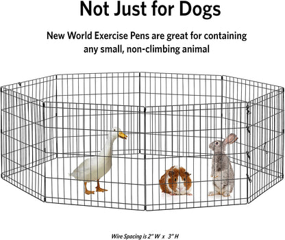 by Midwest Homes for Pets 36-Inch Exercise Pen, for Indoor and Outdoor Use, 16 Sq Feet of Play, Folding Dog Pen, No Door Design for Maximum Security, Easy to Set Up, Foldable Pet Playpen