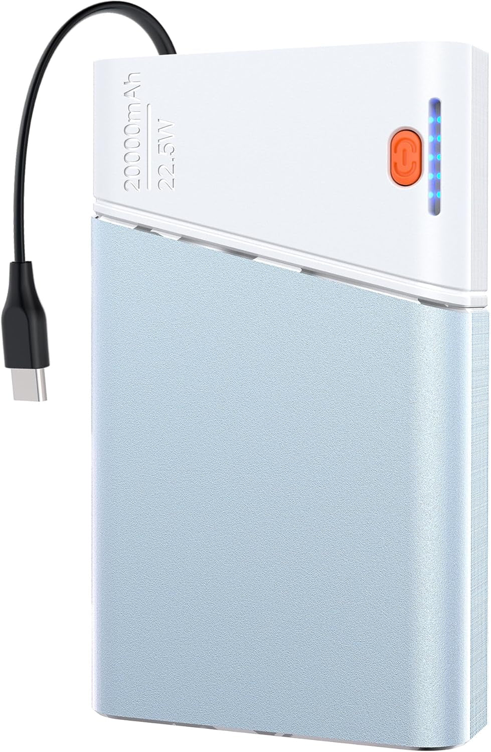 Portable Charger Power Bank, 20000Mah 22.5W PD Fast Charging Powerbank with Built-In USB C Cable, External Phone Battery Pack for Iphone 17/16/15 Samsung S24 Android Etc