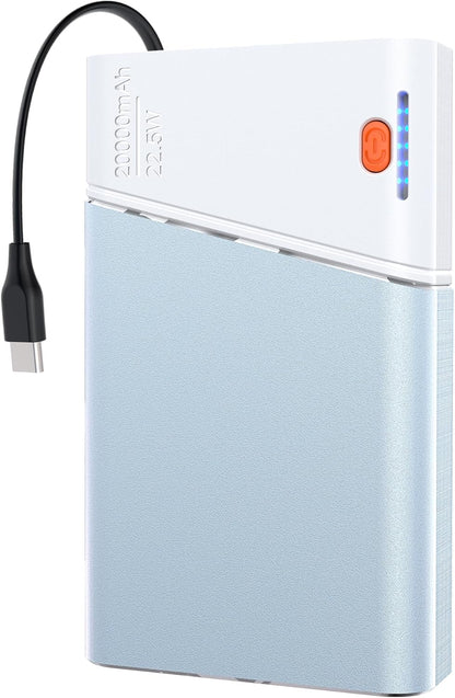 Portable Charger Power Bank, 20000Mah 22.5W PD Fast Charging Powerbank with Built-In USB C Cable, External Phone Battery Pack for Iphone 17/16/15 Samsung S24 Android Etc