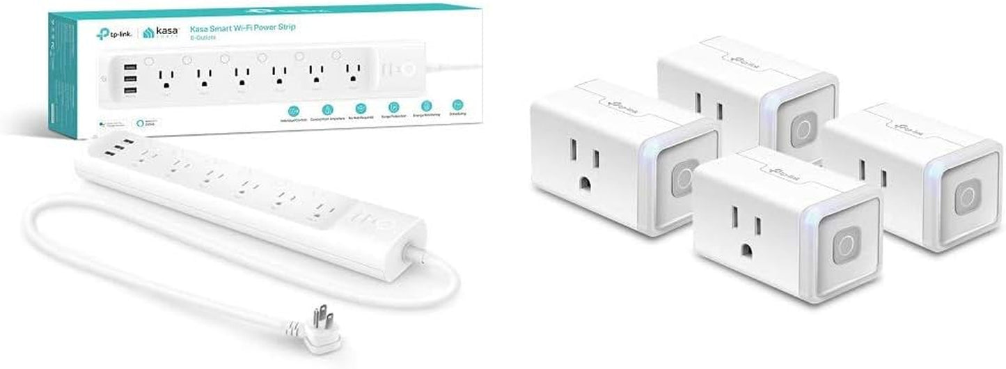 Plug Power Strip HS300 and Smart Plug HS103P4 Bundle | Control Home Appliances from Anywhere
