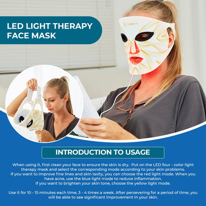 Red Light Facial Beauty Mask for Face Acne Blue Led Light Therapy Physical Heating Physiotherapy Led Red Light Therapy for Face