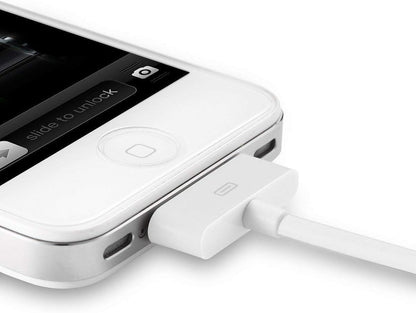 Certified 6 Feet 30 Pin USB Charging Cable with 5W USB Power Adapter for Iphone 4/4S, Iphone 3G/3GS, Ipad 1/2/3, Ipod Touch 1/2/3/4 (2 Pack)