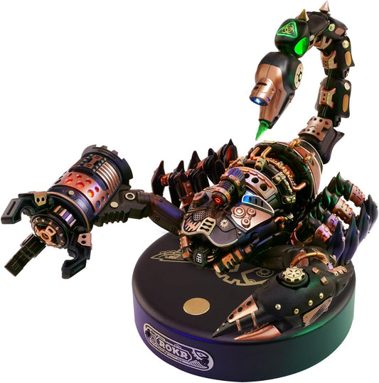 3D Metal Model Kits Puzzle for Adults Kids, Steampunk Electric Mechanical Toy, Assembly DIY Gift Plastic Craft Hobby for Men, Women (Emperor Scorpion)