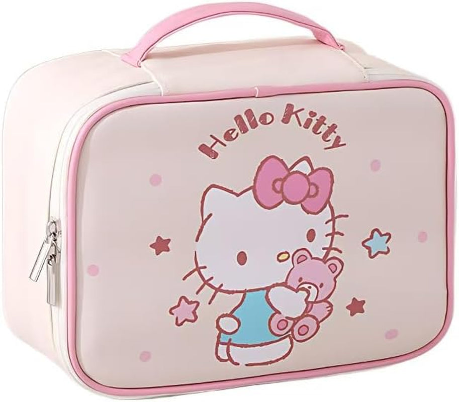 Kitty Makeup Bag – Makeup Organizer, Travel Toiletry Bag for Women & Girls | Cute Cosmetic Bag, Train Case For, Travel Bag, Toiletry Bag for Women, Make up Storage (Pink Kitty)