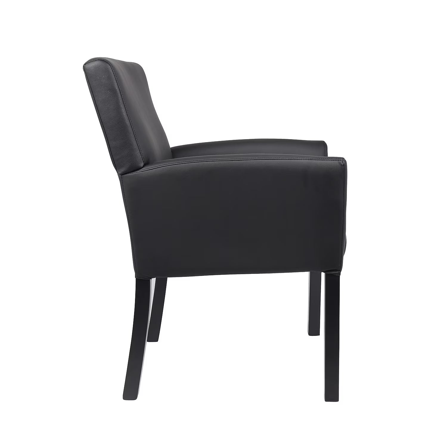 Executive Box Arm Office Chair with Mahogany Base