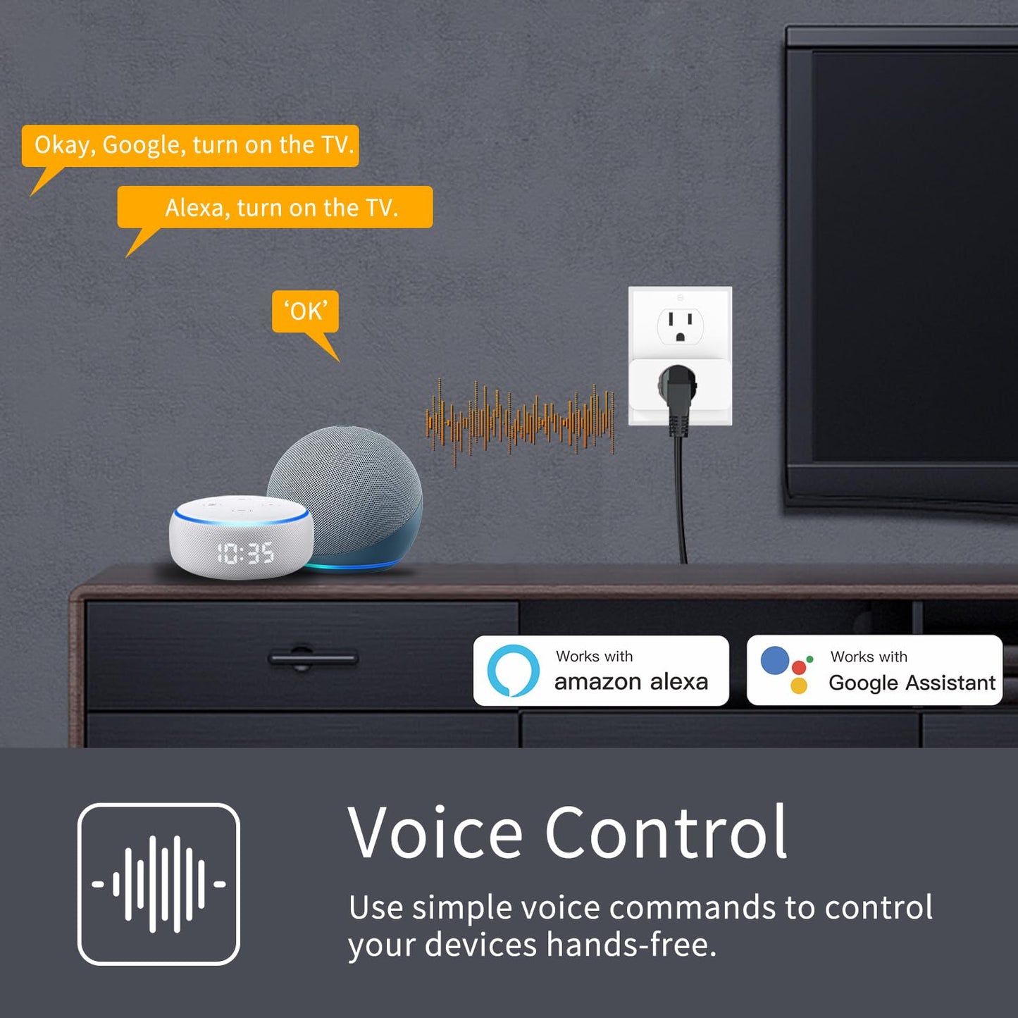 Smart Plug Mini with Energy Monitoring, 2.4G Wi-Fi Outlets Support Alexa, Google Assistant, Smartthings, Tuya Smart Plug, Timer, ETL & FCC Certified,1 Pack