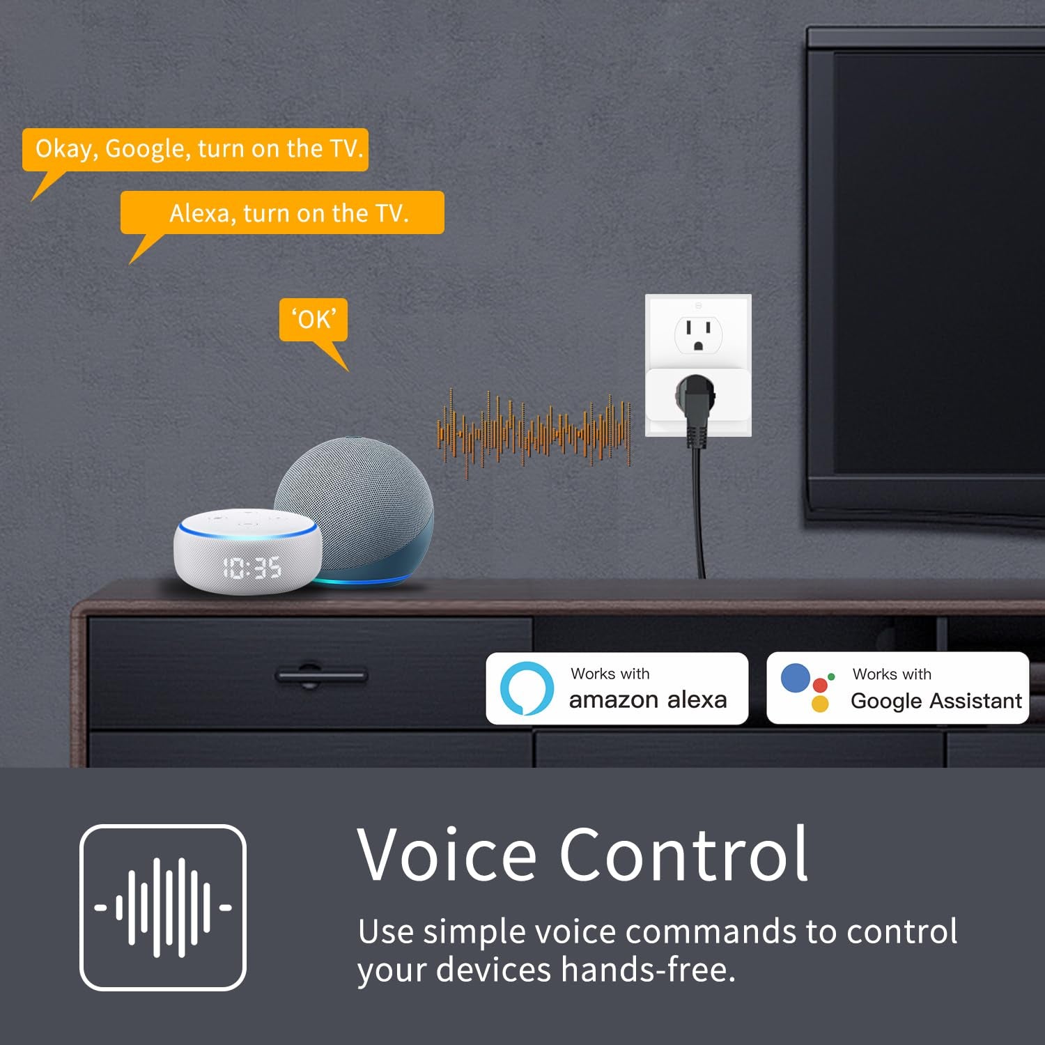 Smart Plug Mini with Energy Monitoring, 2.4G Wi-Fi Outlets Support Alexa, Google Assistant, Smartthings, Tuya Smart Plug, Timer, ETL & FCC Certified,1 Pack