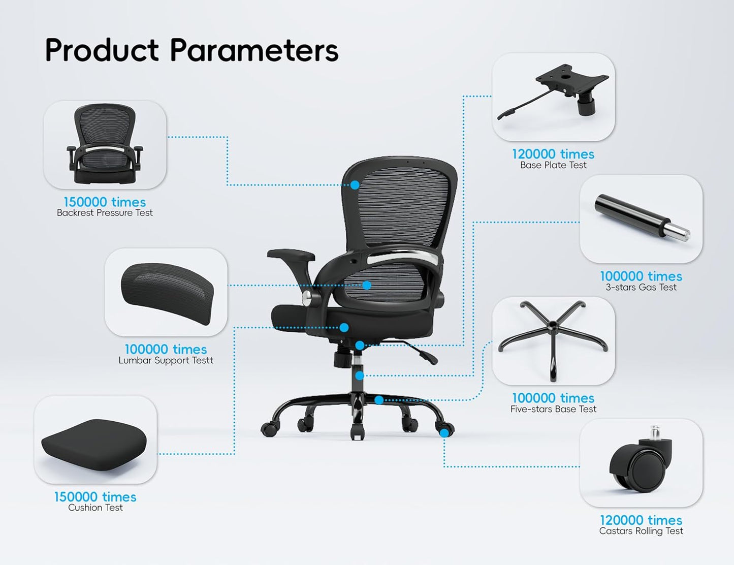 Office Chair - Ergonomic Office Chair with Back Support, Home Office Desk Chairs, 330Lbs Wide Seat Big and Tall Office Chairs, Comfy Desk Chair for Work, Study, Office, Gaming (Black)
