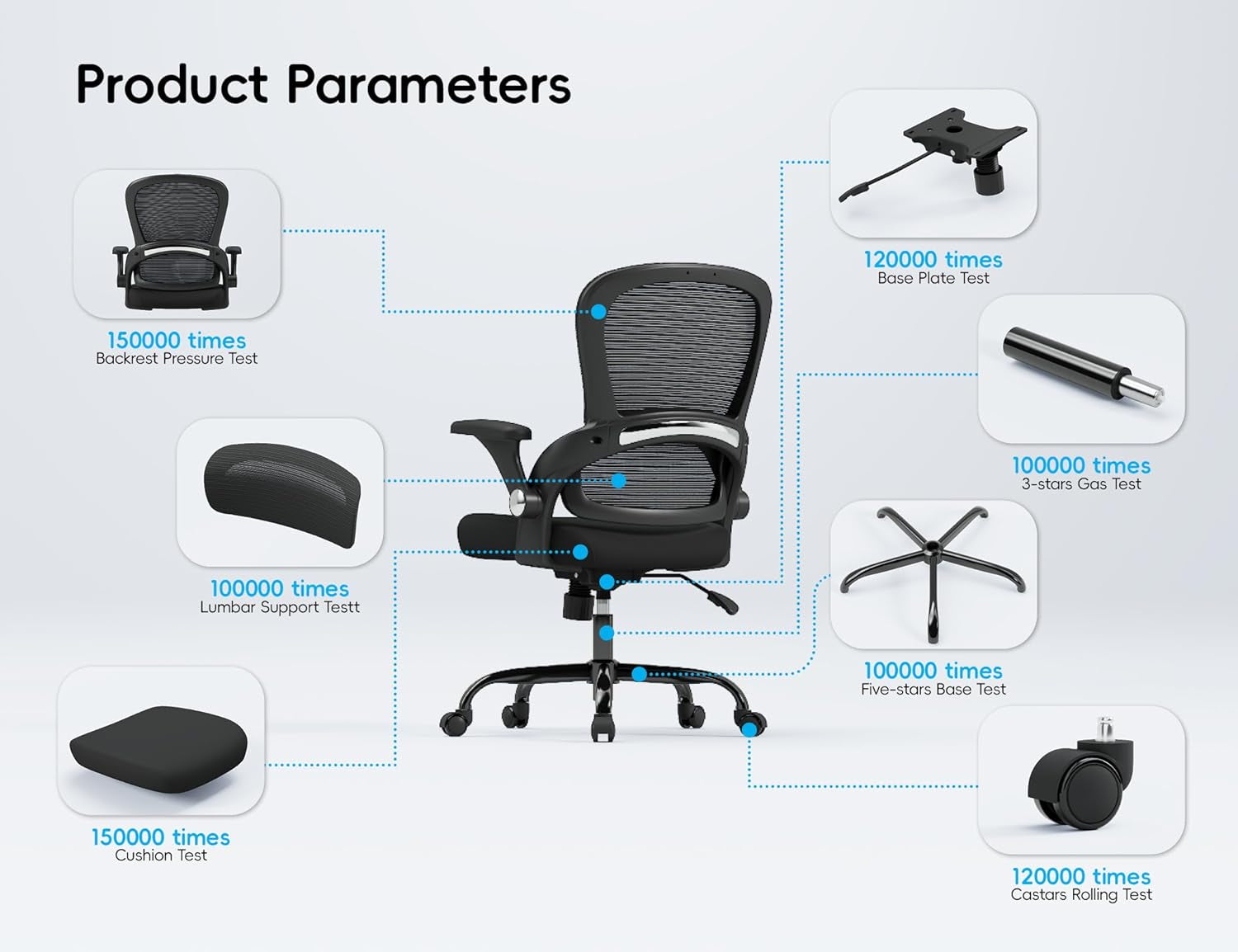 Office Chair - Ergonomic Office Chair with Back Support, Home Office Desk Chairs, 330Lbs Wide Seat Big and Tall Office Chairs, Comfy Desk Chair for Work, Study, Office, Gaming (Black)