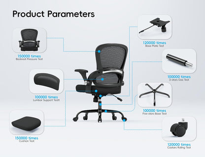 Office Chair - Ergonomic Office Chair with Back Support, Home Office Desk Chairs, 330Lbs Wide Seat Big and Tall Office Chairs, Comfy Desk Chair for Work, Study, Office, Gaming (Black)