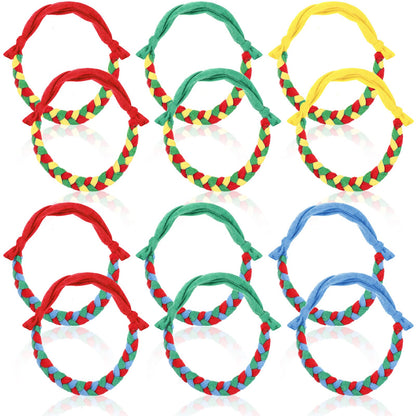 12 Pieces Fabric Chew Necklaces for Sensory Kids Fabric Necklaces Soft and Absorbent Terry Cloth Chewy Necklace Absorbent Alternative to Chewing Clothing for Boys Girls Blue Green Yellow
