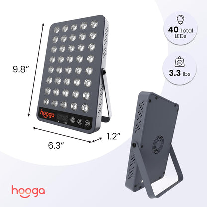 Red Light Therapy Panel Device – 660Nm Red & 850Nm near Infrared Light Therapy, LED Light Therapy Lamp for Face & Body, 40 Leds, Timer, Adjustable Stand – HG200