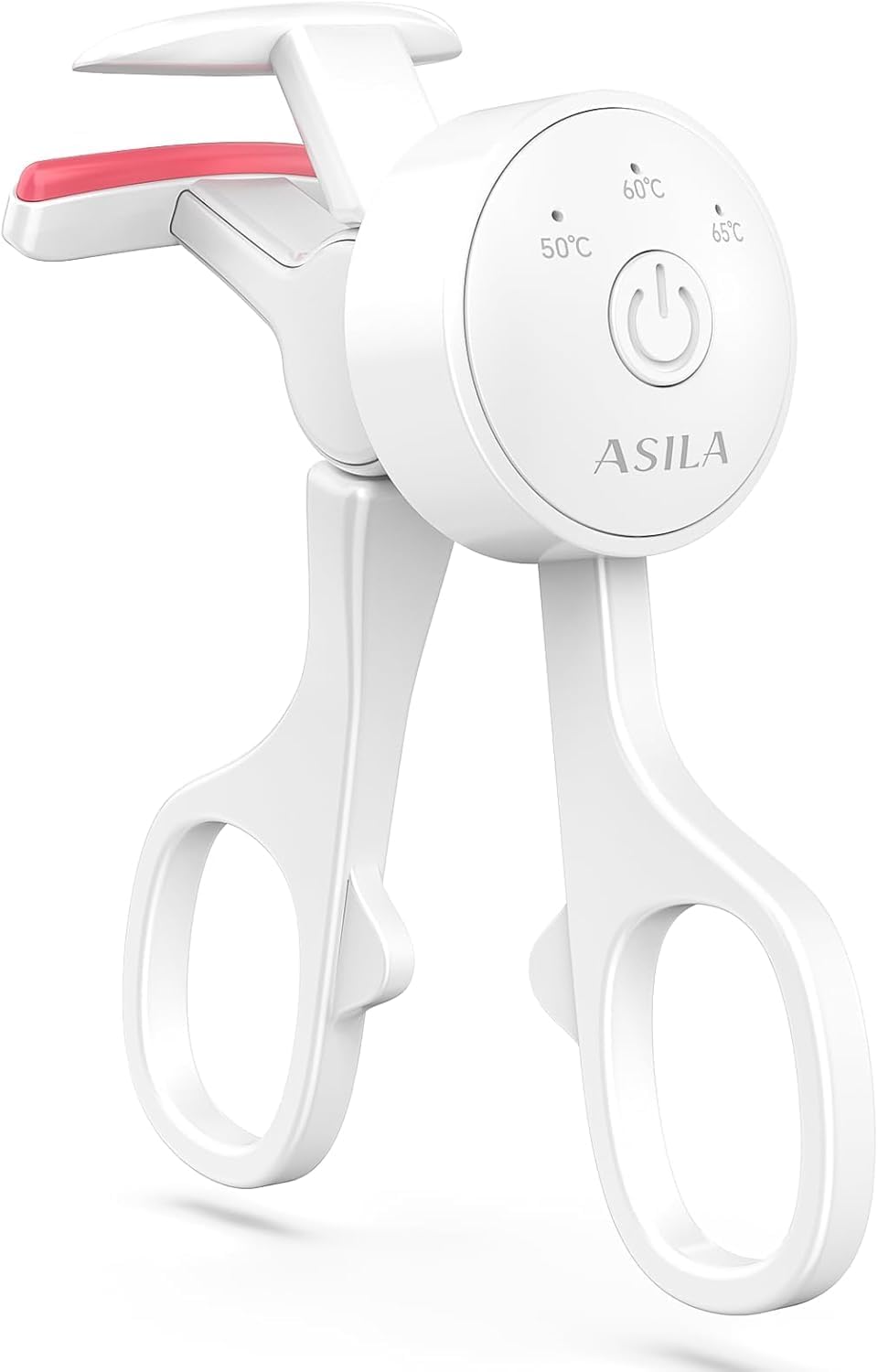 Heated Eyelash Curlers C-Shaped Natural Curling Fast Heat up Within 10s 24 Hours Long Lasting Rechargeable Electric Eyelash Curler with Type-C Anti-Burn Mini Lash Curler White