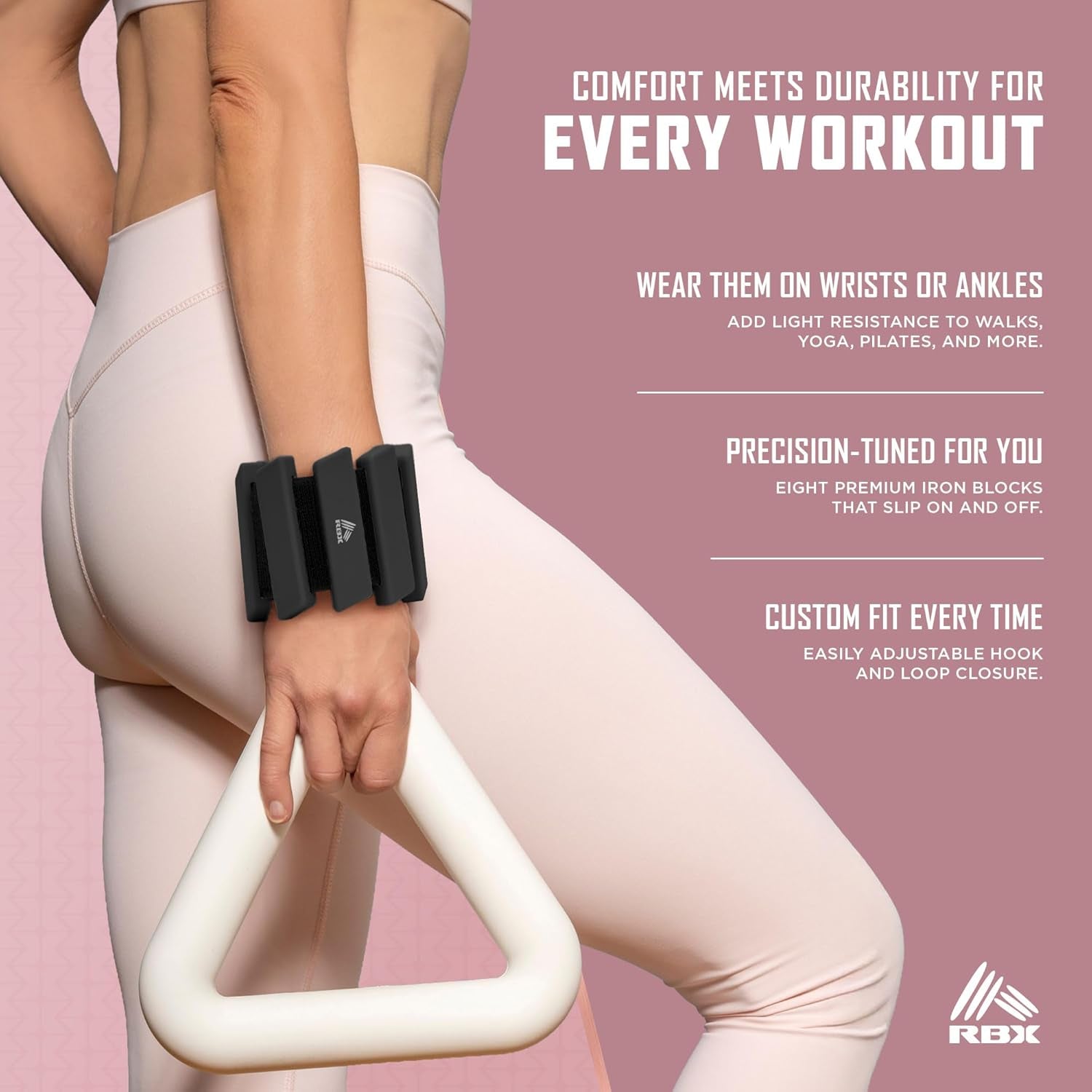 Adjustable Ankle & Wrist Weights, Customizable for Pilates, Yoga, Walking, Barre, Home Workouts & Strength Training