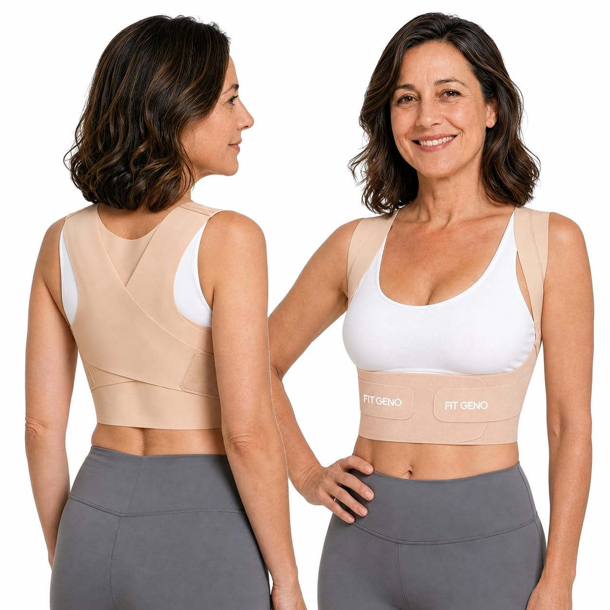 Invisilite Posture Corrector for Women, Adjustable Back Brace for Hunchback Slouching, Upper Back Neck Shoulder Pain Relief, Lightweight Discreet under Clothes, Large