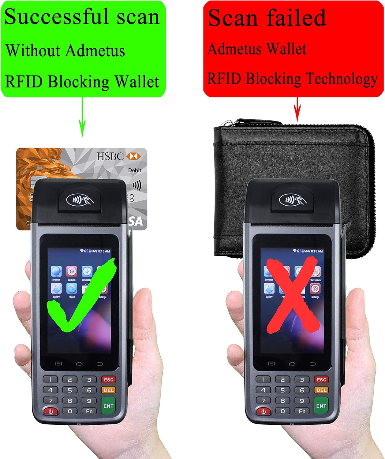 Mens RFID Blocking Wallets Zipper Leather Wallet for Men Bifold RFID Card Holder