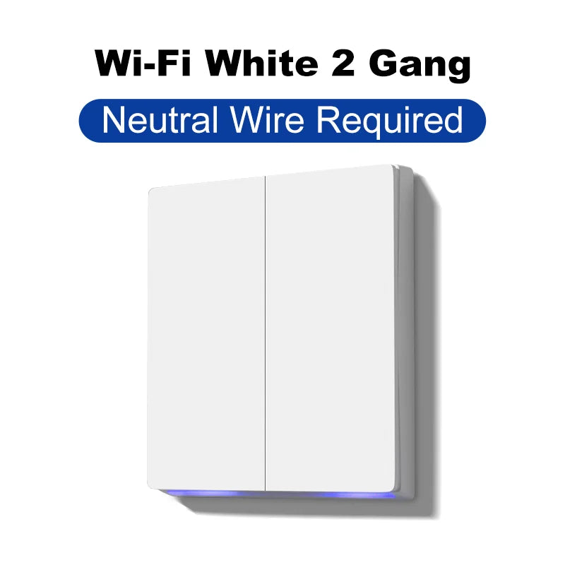 Tuya Smart Zigbee Wall Switch Wifi Smart Button Light Switch 1/2/3/4 Gang No Capacitor Needed Works with Alexa Hey Google