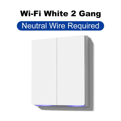 Tuya Smart Zigbee Wall Switch Wifi Smart Button Light Switch 1/2/3/4 Gang No Capacitor Needed Works with Alexa Hey Google