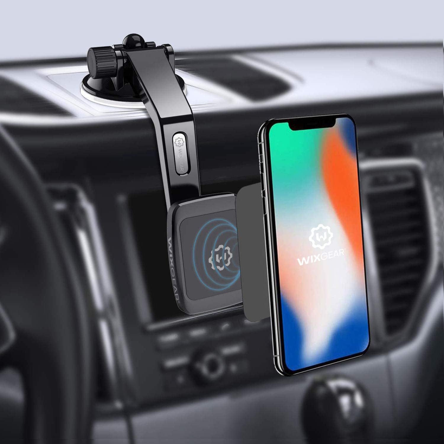Magantic Mount, Universal Dashboard Curved Magnetic Phone Car Mount Holder for Cell Phones and Mini Tablets with Fast Swift-Snap Technology, Magnetic Cell Phone Mount