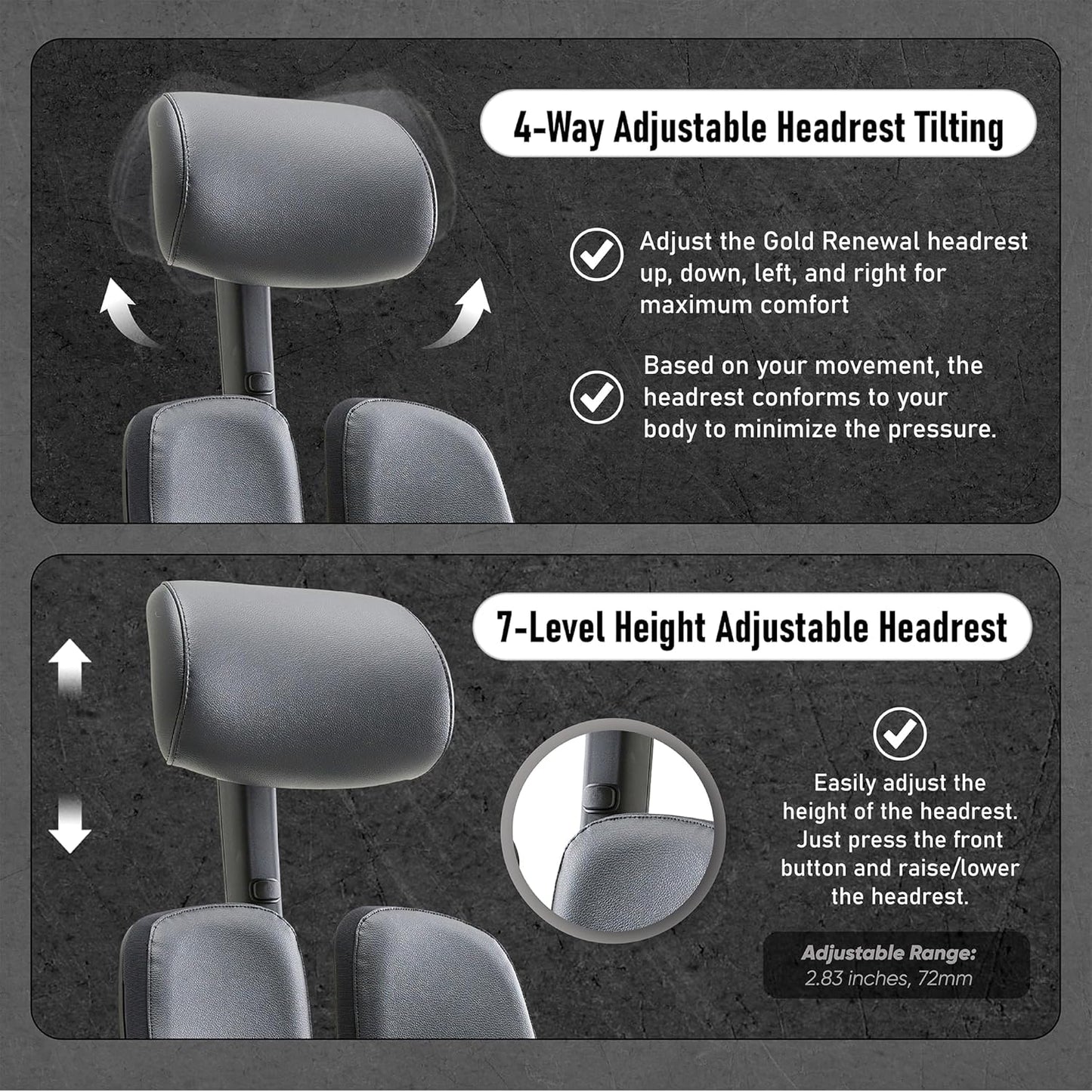 [Premium Dual-Backrests] Ergonomic Office Chair L Reduces Pressure by 50% - Leather Chair, Office Chair for Lumbar Support L Home Desk Chairs L Office Chair Back Support Made in Korea (Black Leather)