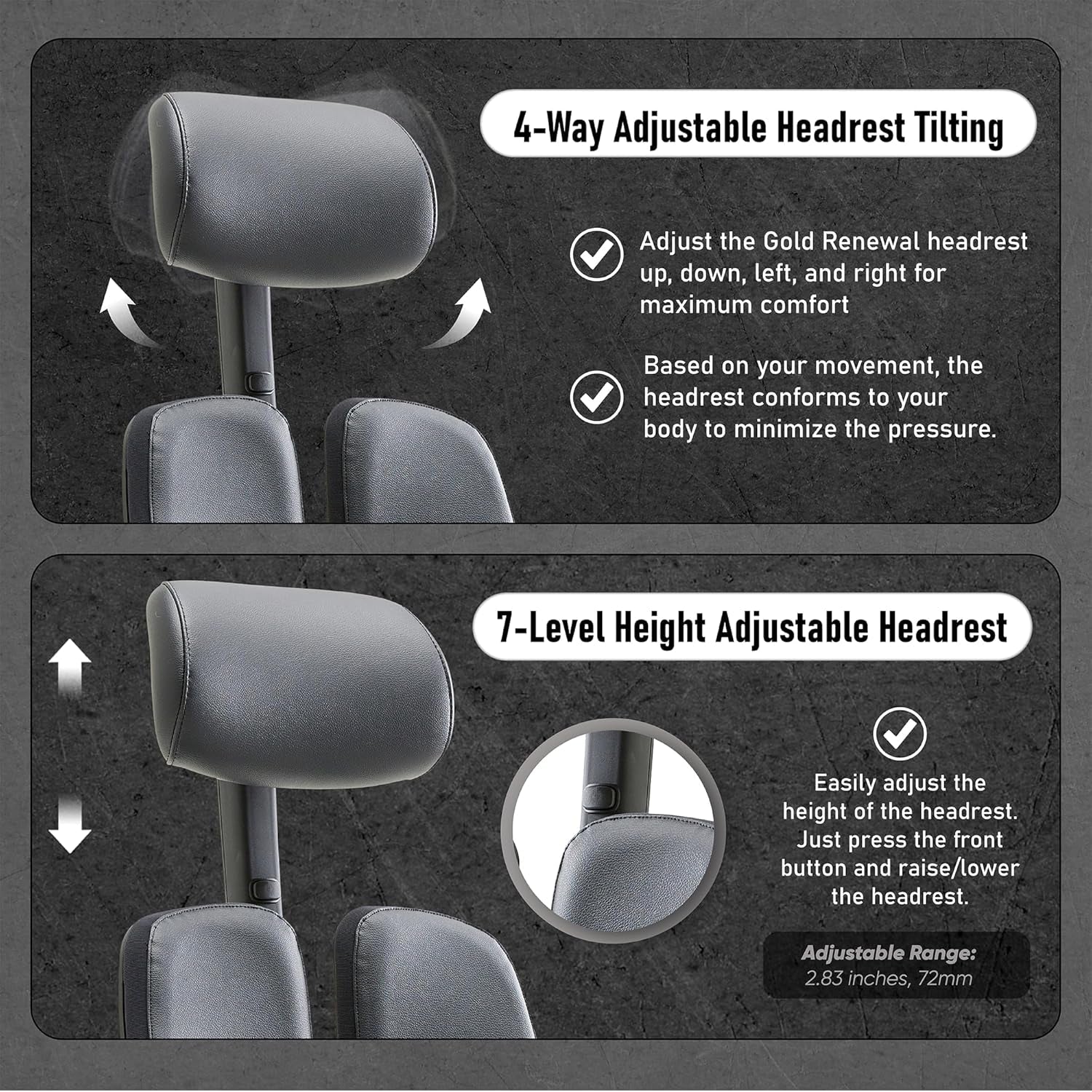 [Premium Dual-Backrests] Ergonomic Office Chair L Reduces Pressure by 50% - Leather Chair, Office Chair for Lumbar Support L Home Desk Chairs L Office Chair Back Support Made in Korea (Black Leather)