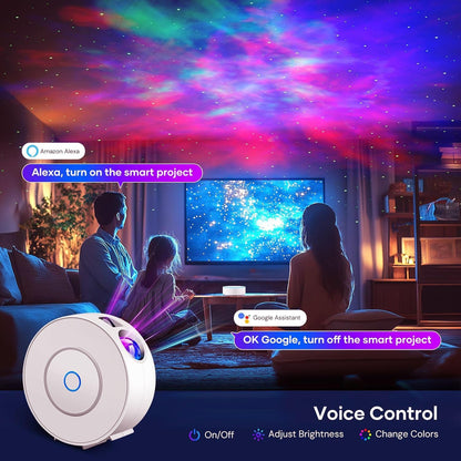 Galaxy Projector, Star Projector for Bedroom Full Ceiling Projected, Smart Control,Timer, Silent LED Night Light for Kids Adults Game Room Party Home Decor (Green Stars)