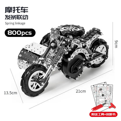 3D Metal Building Block Fighter Aircraft Model Assembly Jigsaw Toy Children Alloy RC Engineering Vehicle Gift Adult Assembly