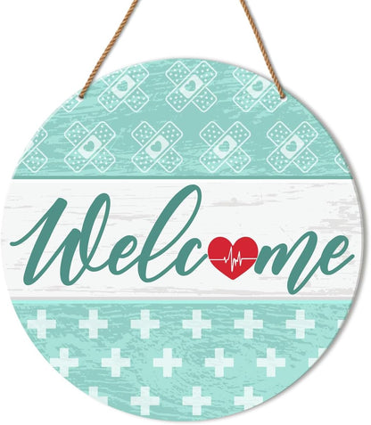 Nurse Doctor Office Welcome Sign, School Nurse Welcome Office Door Hanging Sign Decoration Nurse Office Decor for Work
