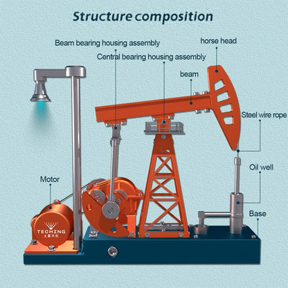 Pumping Unit Engine Model Kit, 219Pcs 3D Metal Pumping Unit Model DIY Assembly Model Science Education Gift-Dm601