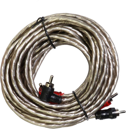 8 Gauge 800W High-Performance Complete Amplifier Wiring Kit - with 60A AGU Fuse Holder, 17Ft Power/Ground Wire, Blue RCA & Speaker Cables | for Professional Car Audio Safe Installation
