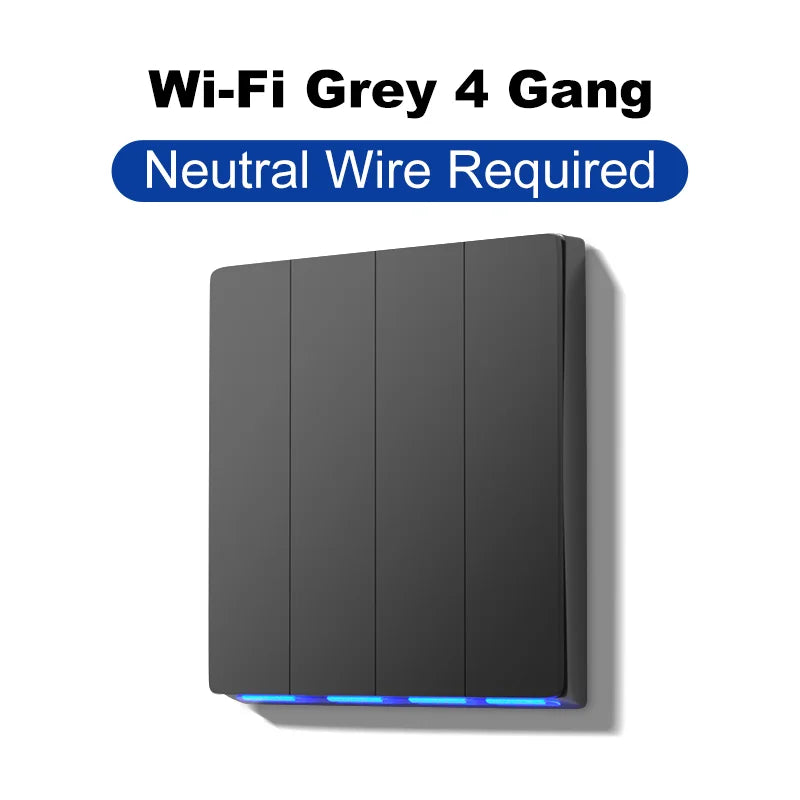 Tuya Smart Zigbee Wall Switch Wifi Smart Button Light Switch 1/2/3/4 Gang No Capacitor Needed Works with Alexa Hey Google