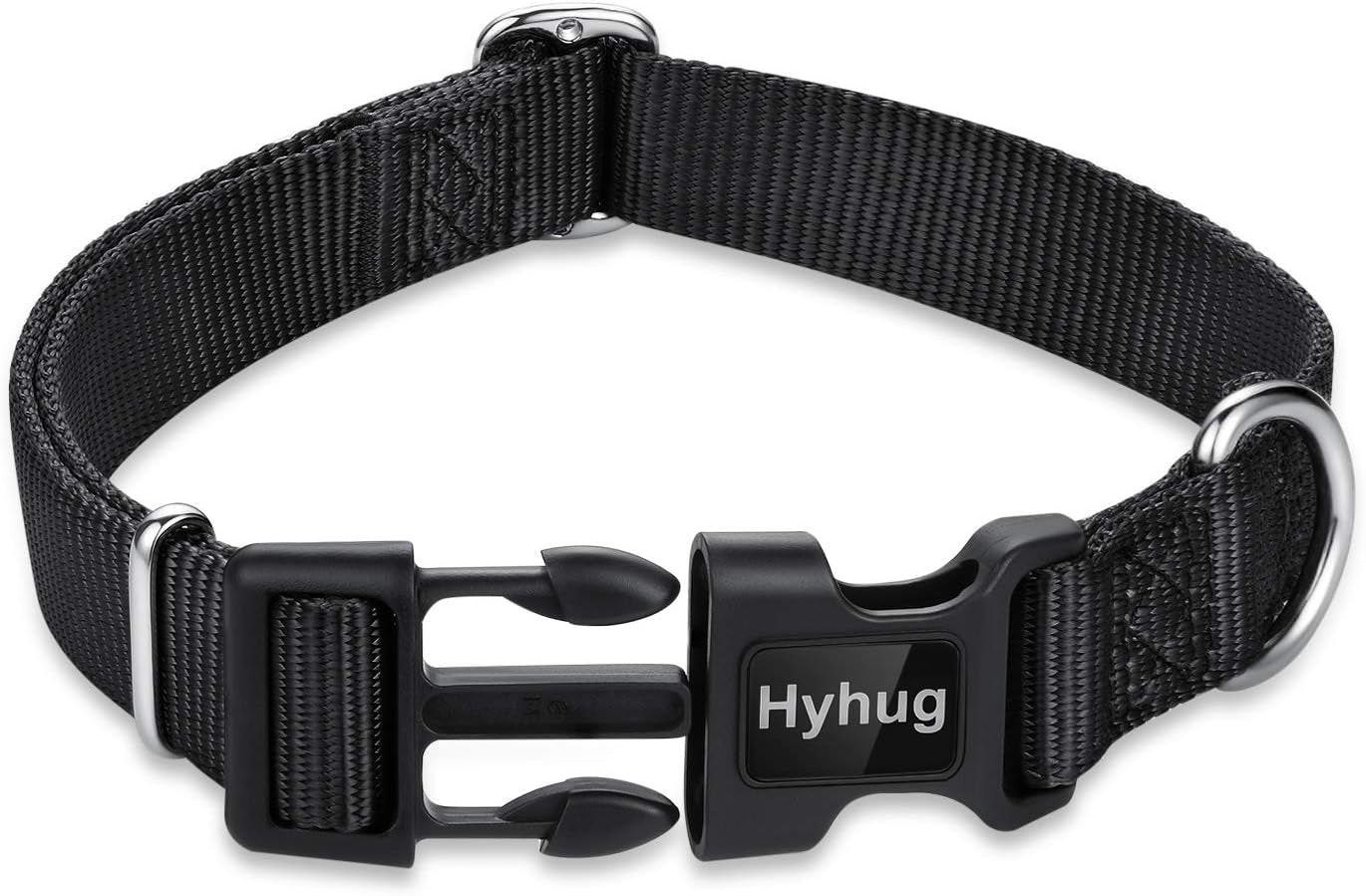 Small Dog Collar Quick-Release Black| Heavy-Duty Nylon Puppy Collar, Adjustable & Durable Pet Supplies for Boy & Girl Dogs (Small, Black)