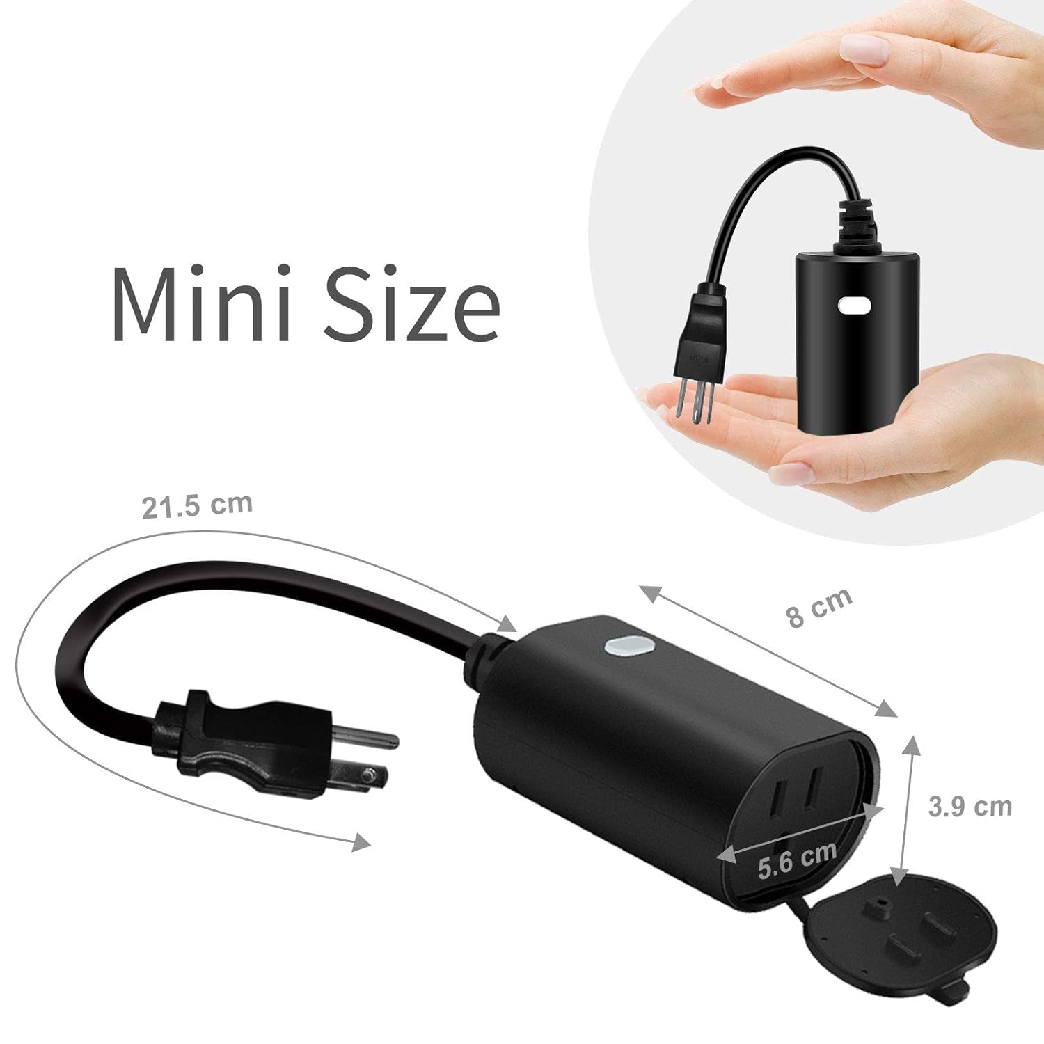 Outdoor Outlet, Wifi Smart Plug in Energy Monitoring, 2.4Ghz Wi-Fi Plugs, Compatible with Alexa and Smart Life, IP65 Waterproof Outlet 15A (MP22WP)