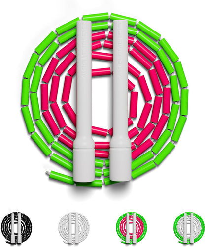 Beaded Jump Rope – Adjustable 10Ft Skipping Rope for Women, Men & Kids, Beginner Friendly with Durable Weighted Beads, Shatterproof Handles, Tangle-Free for Cardio, Fitness, Freestyle & Home Workout