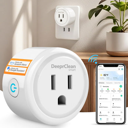 Mini Smart Plugs That Work with Alexa, Wifi Socket Compatible with Google Assistant, App Controlled Outlet with Timer & Schedule, 2.4Ghz Wi-Fi Only Wireless Plugs Outlet for Smart Home Life
