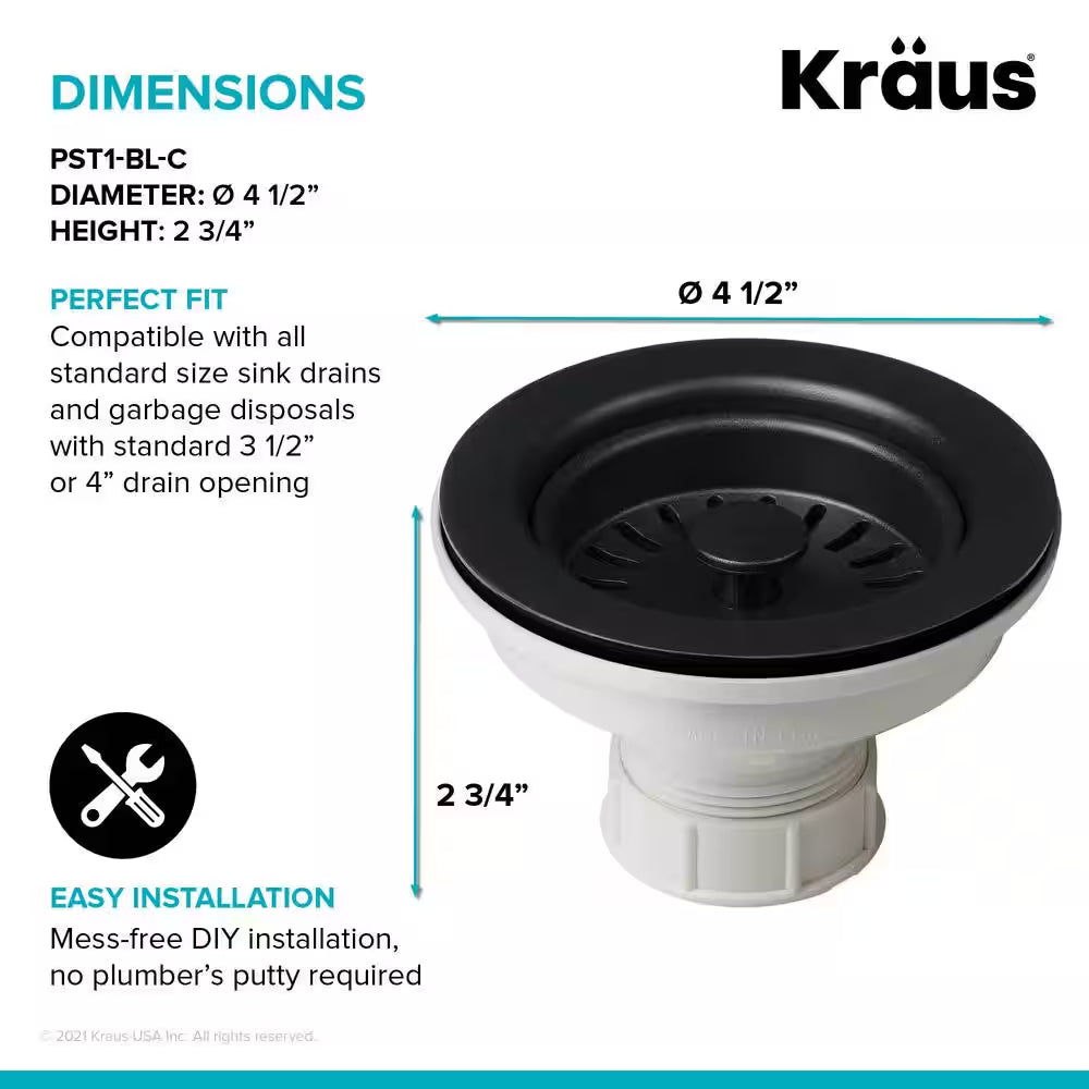 Kitchen Sink Strainer in Black