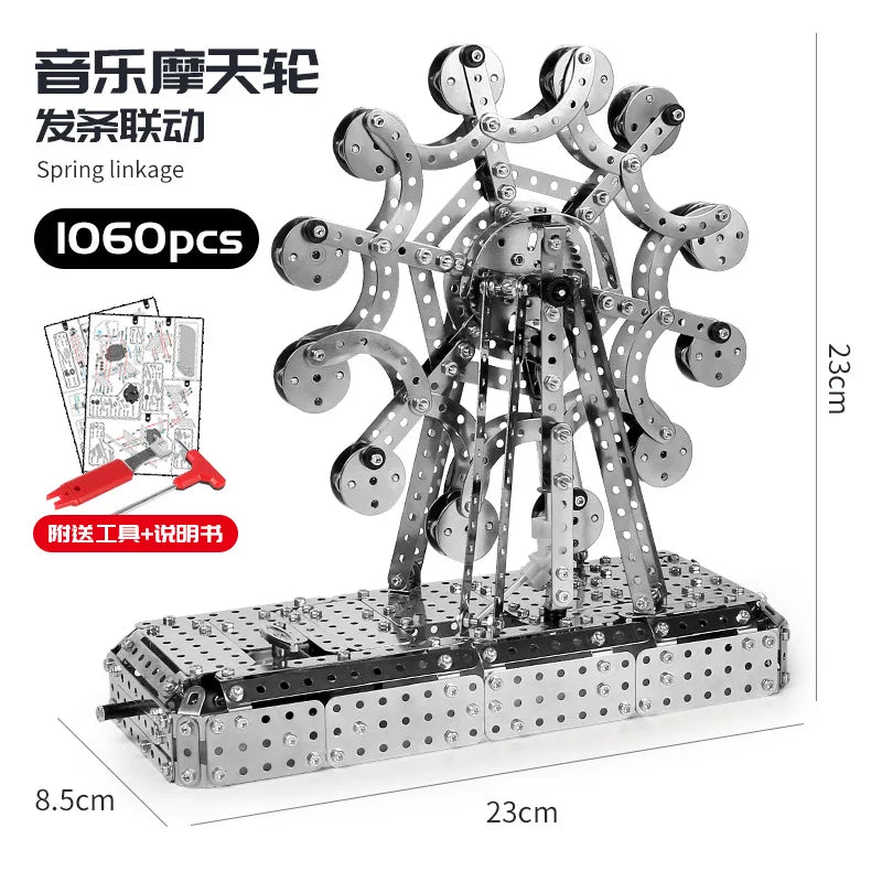 3D Metal Building Block Fighter Aircraft Model Assembly Jigsaw Toy Children Alloy RC Engineering Vehicle Gift Adult Assembly