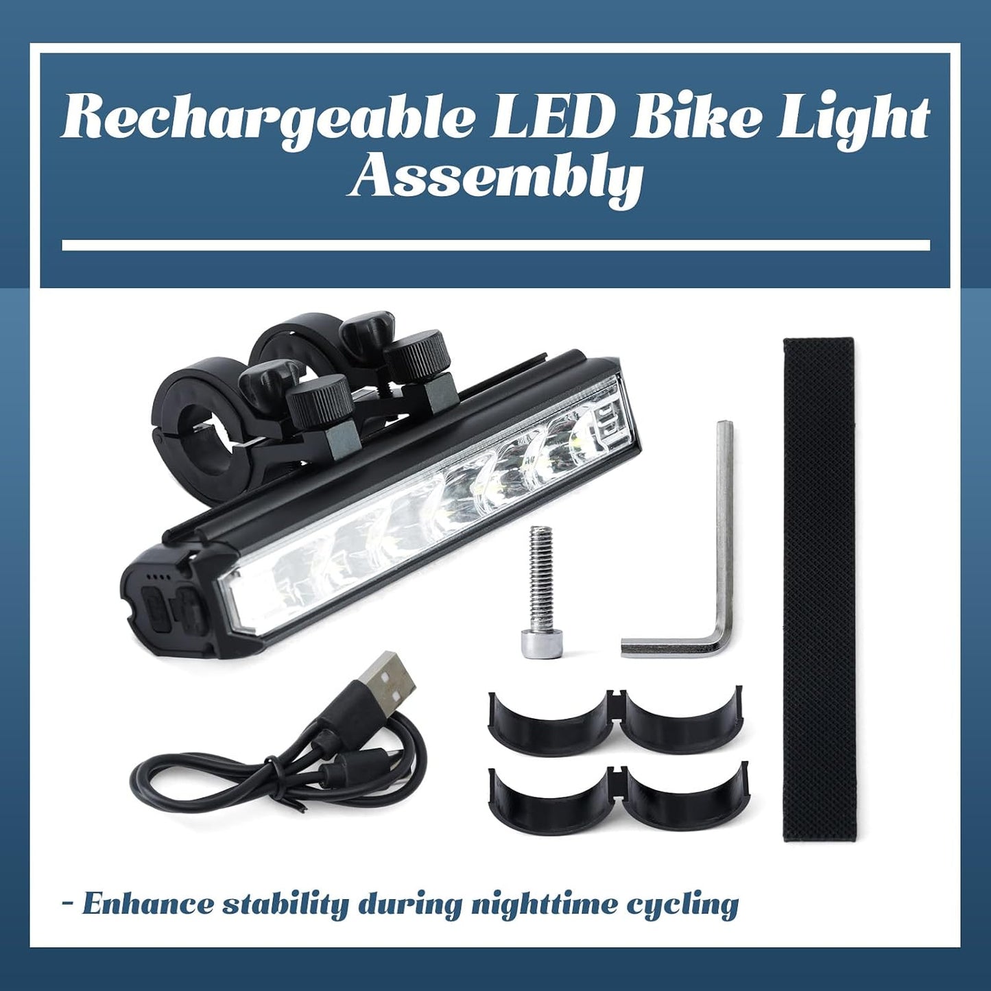 LED Bike Light Compatible with Tuttio Soleil01 Electric Dirt Bike USB Rechargeable Bicycle Headlight Daytime Running Lights with Mounting Bracket and Tools, for Night Riding Off-Road Cycling