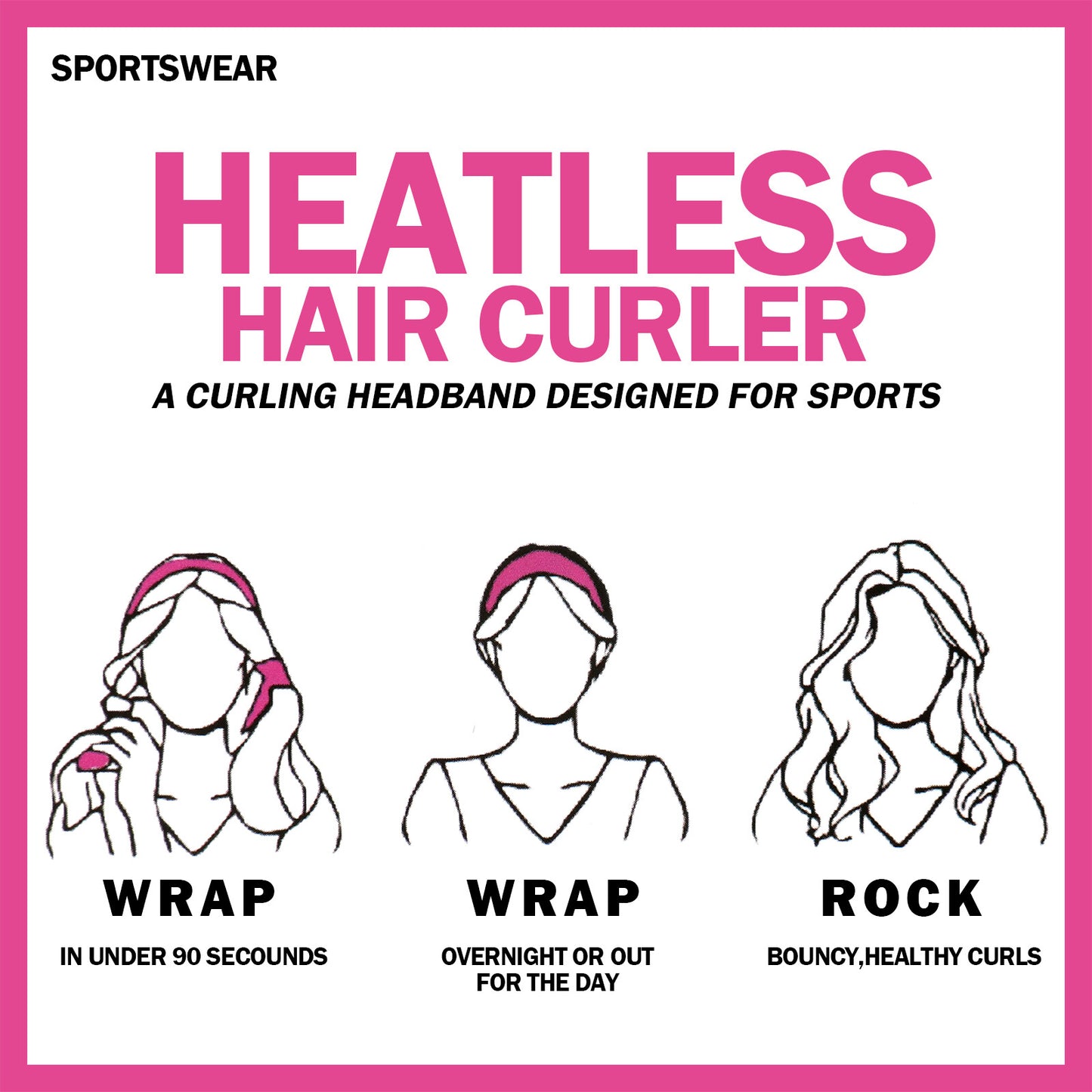 Heatless Curling Headband with Scrunchies Overnight Hair Curlers for Long Hair