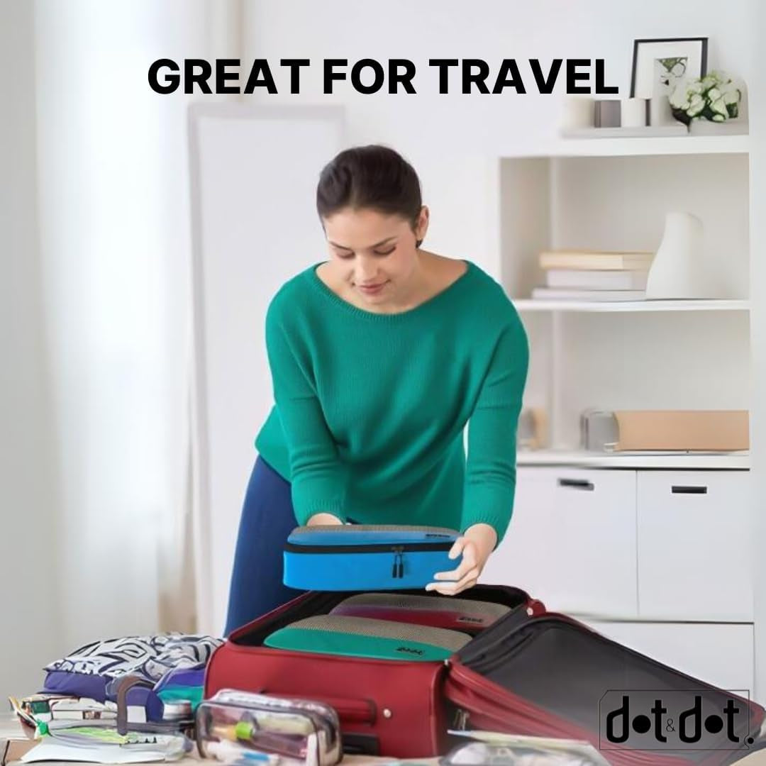 Medium Packing Cubes for Travel - 5Pc Packing Cubes for Suitcases - Lightweight Luggage Organizer Bags (Non-Compression)