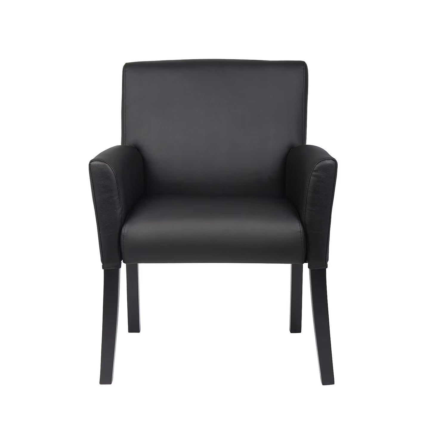 Executive Box Arm Office Chair with Mahogany Base