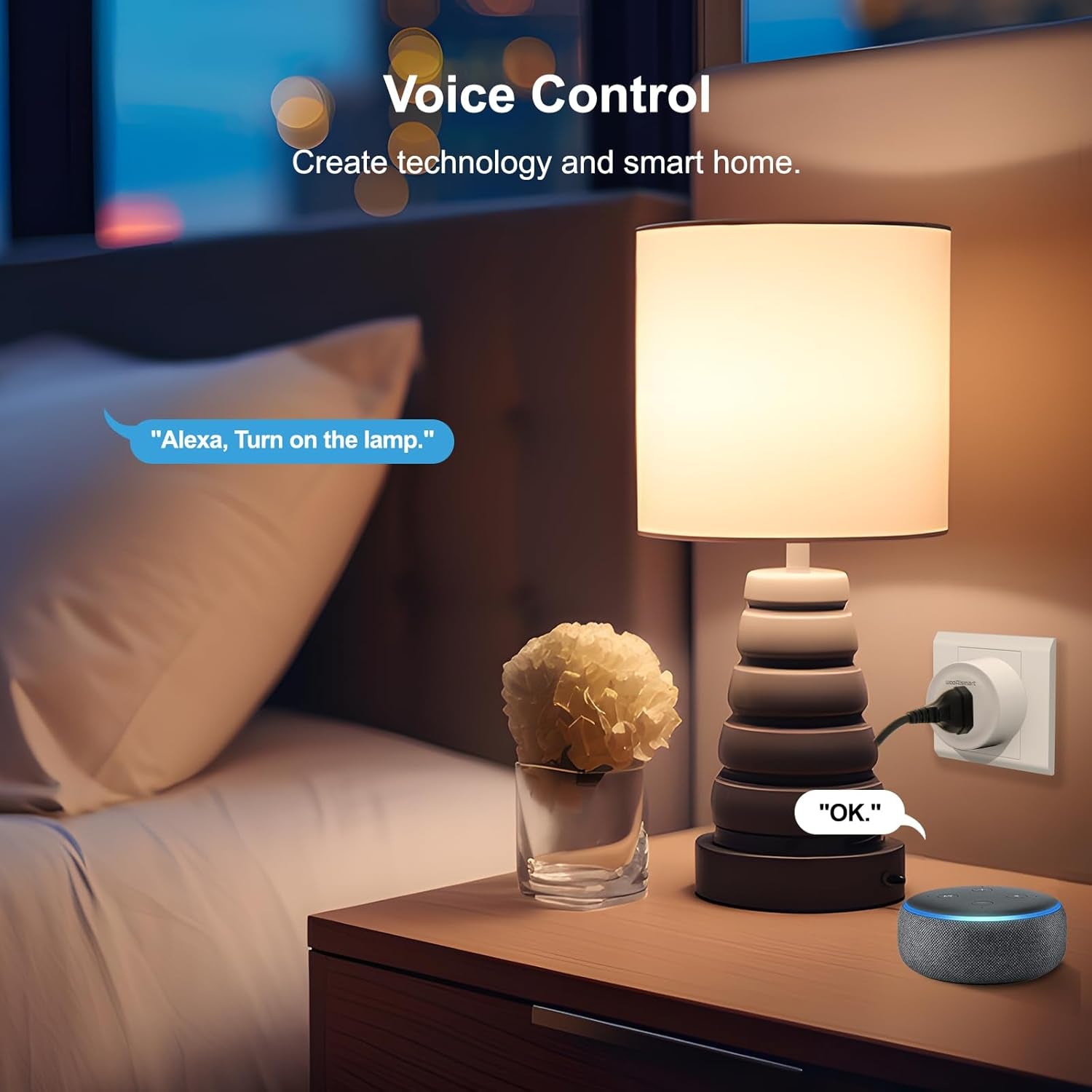 Smart Plug, Wifi Plugs Work with Alexa & Google Assistant, Smart Outlet with Timer & Group Controller, Wifi Outlet for Home, No Hub Required, ETL & FCC Certified, 2.4Ghz Wifi, 16A, 2 Pack