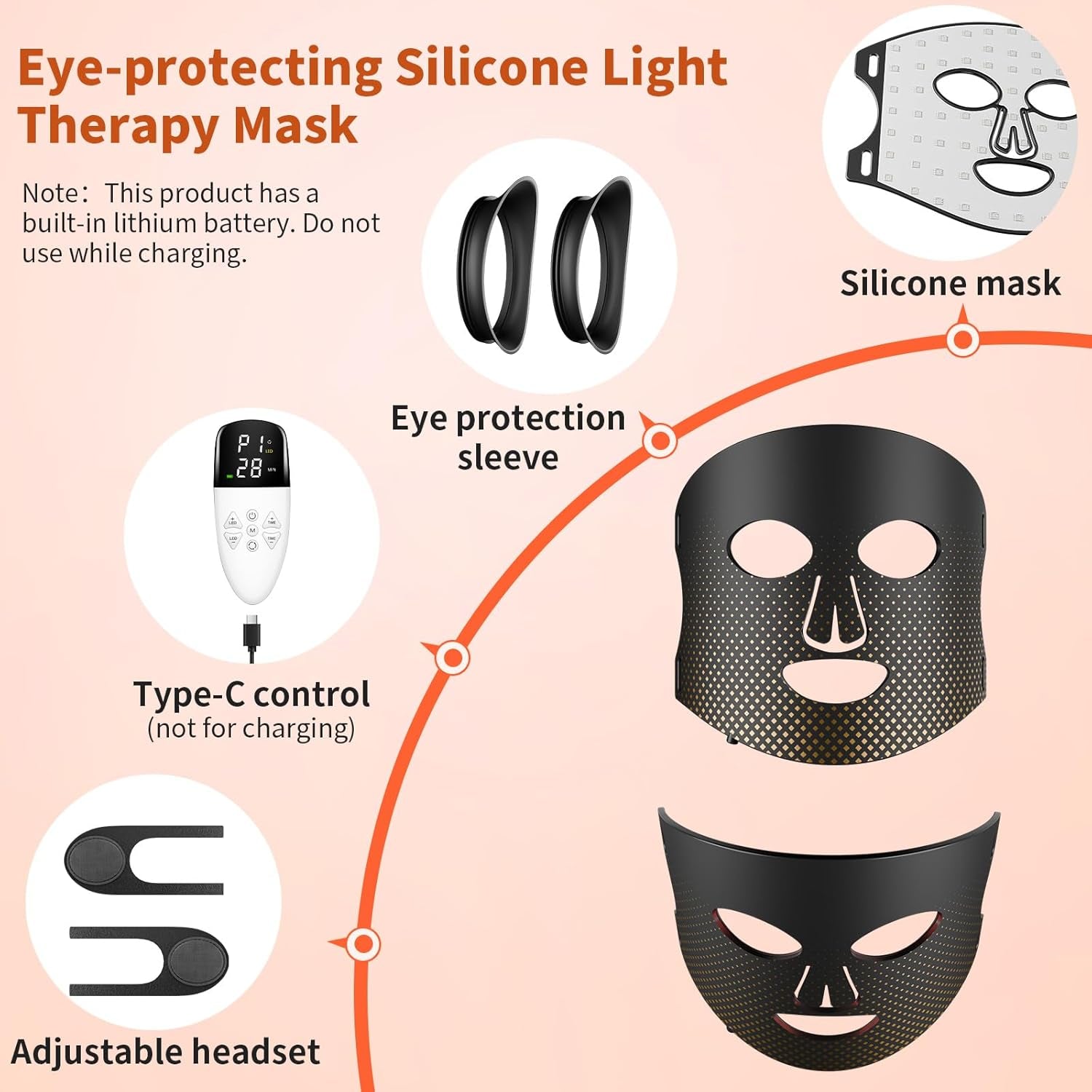 Red Light Therapy for Face Red Light Mask Infrared LED Mask Light 660Nm & 850Nm near Infrared Light Therapy Valentines Day Gifts for Her